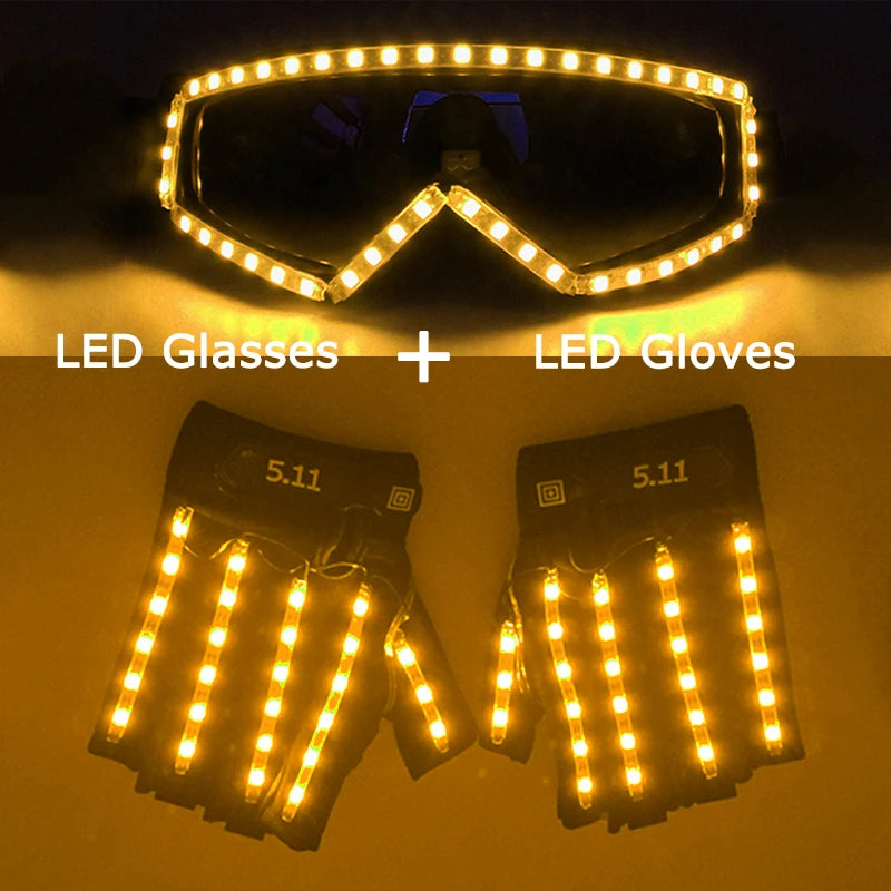 🧤 LED Glow Glasses + Gloves ✨ | Dance, Dazzle & Shine at Every Party! 🕺💡 - ThiGui