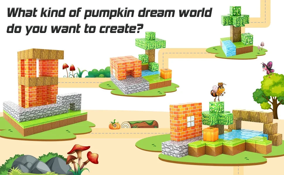 🧲 Build & Imagine! Magnetic Mine World Cube Set for Kids – Craft, Create, and Play 🎮🌍 - ThiGui