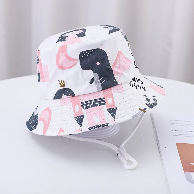 🌞 Sunshine-Ready! Adorable Cartoon Bucket Hat for Babies & Toddlers 🧢🦕 - ThiGui