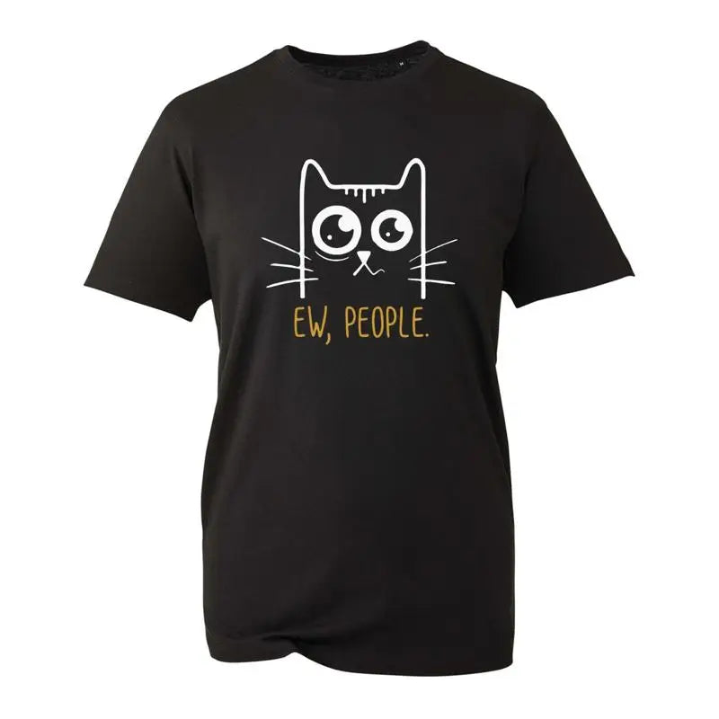 Ew People Retro Cat Tee 🐱😆 Funny Sarcastic Meme T-Shirt - ThiGui