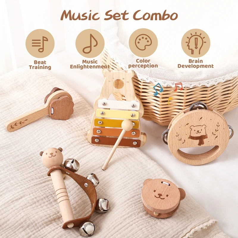 🥁 Montessori Musical Toy Set – Little Hands, Big Sound Adventures! 🎶👶 - ThiGui